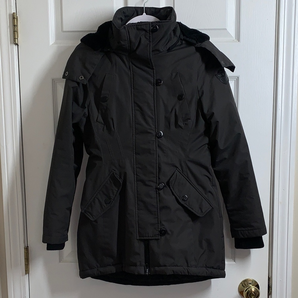 Noize Slate Hooded Coat/Parka/Jacket with Faux fur Trim
